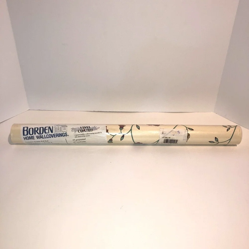 Borden Home Wallpaper Vinyl Coated Floral Double Roll WC158 Cottagecore Farm